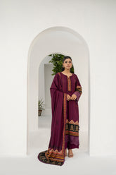 Printed - Linen - 3pc - D909